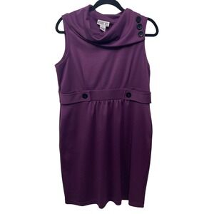 New Robbie Bee Womens Dress PXL Plum Sleeveless Cowl Neck‎ Office Dark Academia